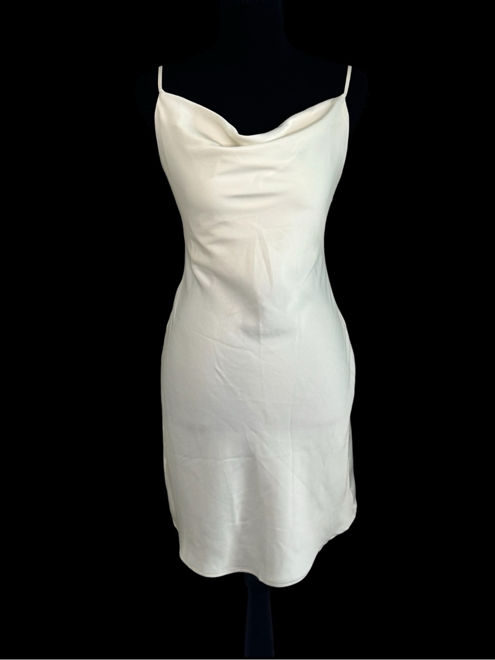 Urban Outfitters Cream Cowl Neck Slip Mini Dress
